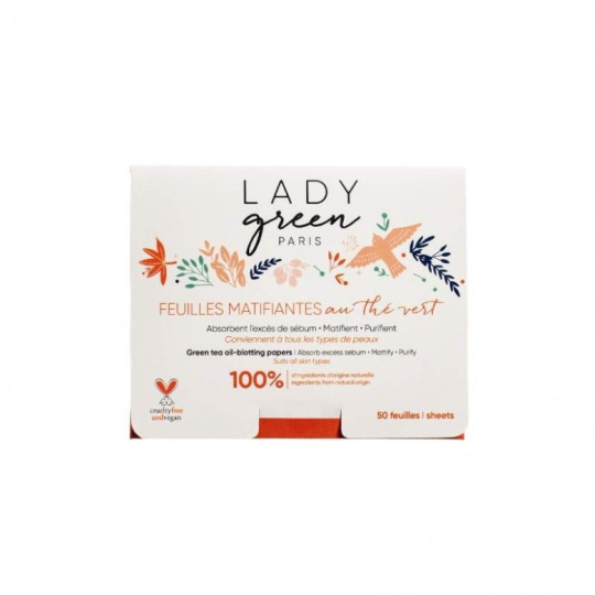 Feuilles matifiantes au thé vert Lady Green