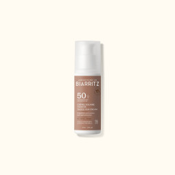Crème solaire teinté dorée SPF50 bio Laboratoire Biarritz