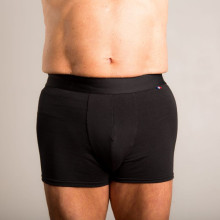 Boxer incontinence homme LÉON en coton noir ou bleu – Sittelle Lingerie – vendu par Rebelle de Nature