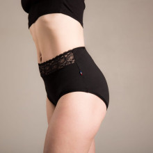 Culotte incontinence femme ROZA taille haute coton bio et dentelle – Sittelle Lingerie – fabriquée en France