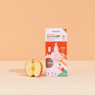 Gel lavant 2 en 1 Kids Pimpant pomme du verger – Kit découverte bouteille + éco-recharge 25 g
