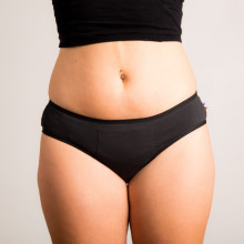 Culotte menstruelle Tanga ALICE taille basse coton bio – Sittelle Lingerie – vendue par Rebelle de Nature