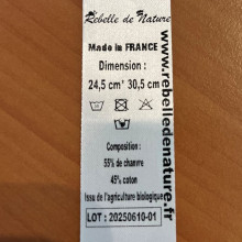 Insert en chanvre et coton bio Rebelle de Nature (taille S ou M)