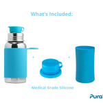 Biberon évolutif en inox pura avec paille