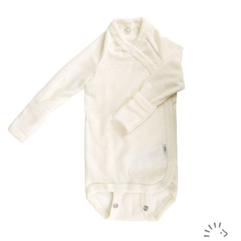 Body manches longues kimono évolutif en laine et soie Iobio by Popolini