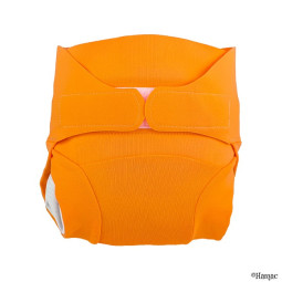 Couche lavable Tmac orange vue face - www.rebelledenature.fr