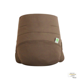 Couche lavable Tmac Taupe
 vue dos - www.rebelledenature.fr