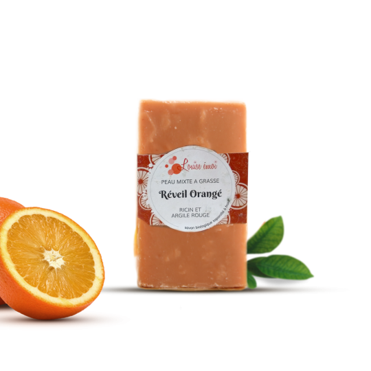 Savon bio pour peaux grasses à mixtes - Réveil Orangé