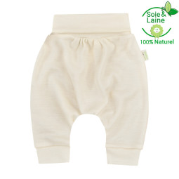 Pantalon sarouel en laine et soie