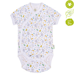 Body pans croisés manches courtes en coton bio