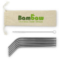 Lot de 6 pailles en acier inoxydable Bambaw