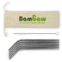 Lot de 6 pailles en acier inoxydable Bambaw
