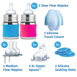 Coffret biberon Inox kit de démarrage naissance pura