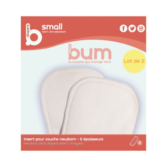 lot de 2 Inserts Bumdiapers newborn