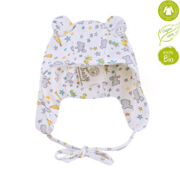 Bonnet bébé léger en coton bio avec oreilles d'ours