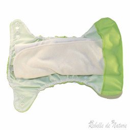 Couche lavable so easy p'tits dessous verte - www.rebelledenature.fr
